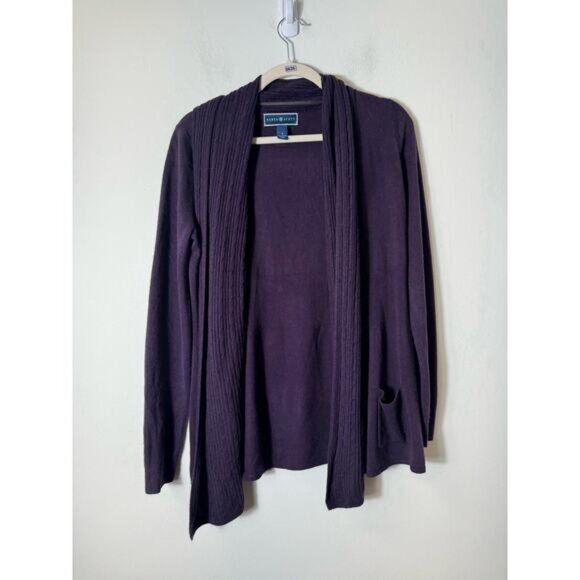 Karen Scott Purple Open Cardigan Sz S - Picture 1 of 3